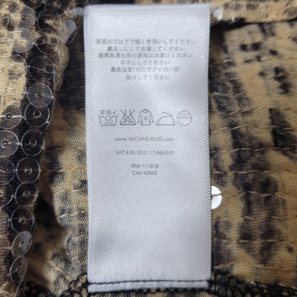 Michael Kors Printed Sequins-front Scoop Neck Tank Top - Picture 7 of 7